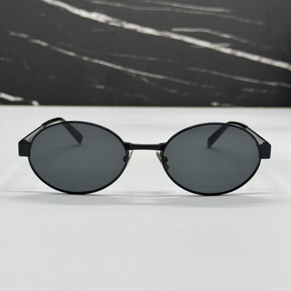 NEW SAINT LAURENT SL692 001 OVAL BLACK UNISEX SUNGLASSES SL 692 001 - Picture 3 of 10